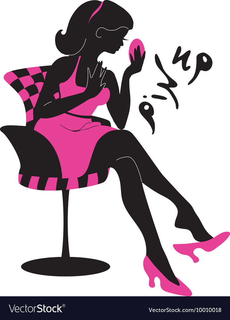 Pin Up Woman Silhouette Royalty Free Vector Image