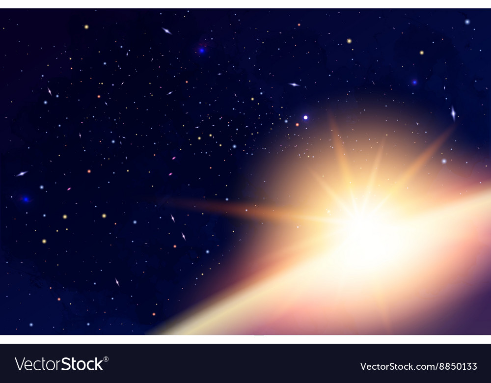 Cosmology With Universe Galaxy Sun Planets Vector Image