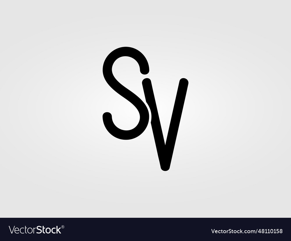 Initial Sv Letter Logo Design Template Monogram Vector Image