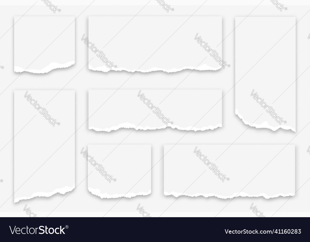 Torn Paper Scraps Set Of Strips Royalty Free Vector Image