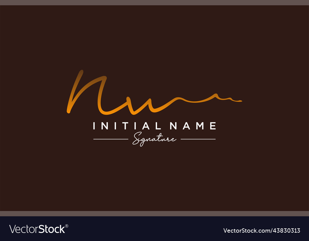 Initial Nw Signature Logo Template Hand Drawn Vector Image