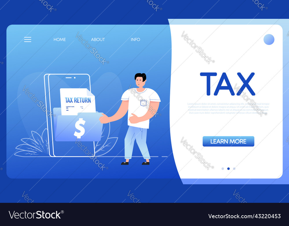 Tax Man In Flat Style Design Royalty Free Vector Image