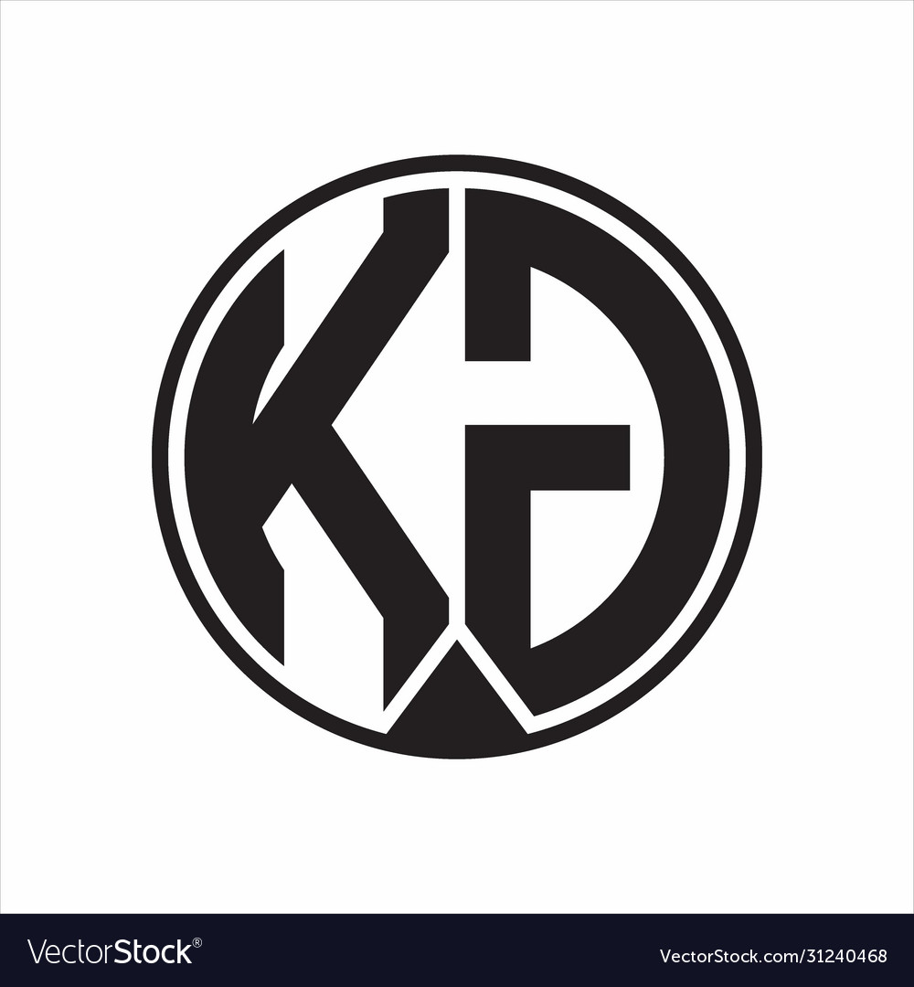 Kg Logo Monogram Circle With Piece Ribbon Style Vector Image