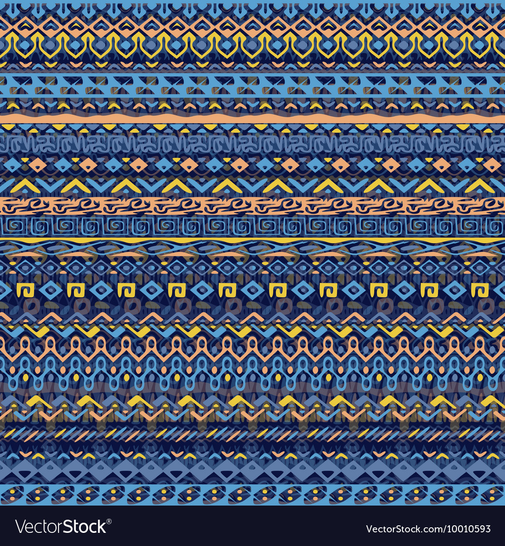 African Style Pattern With Tribal Motifs Vector Image