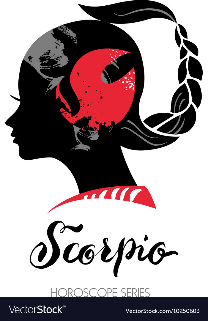 Scorpio Zodiac Sign Beautiful Girl Silhouette Vector Image