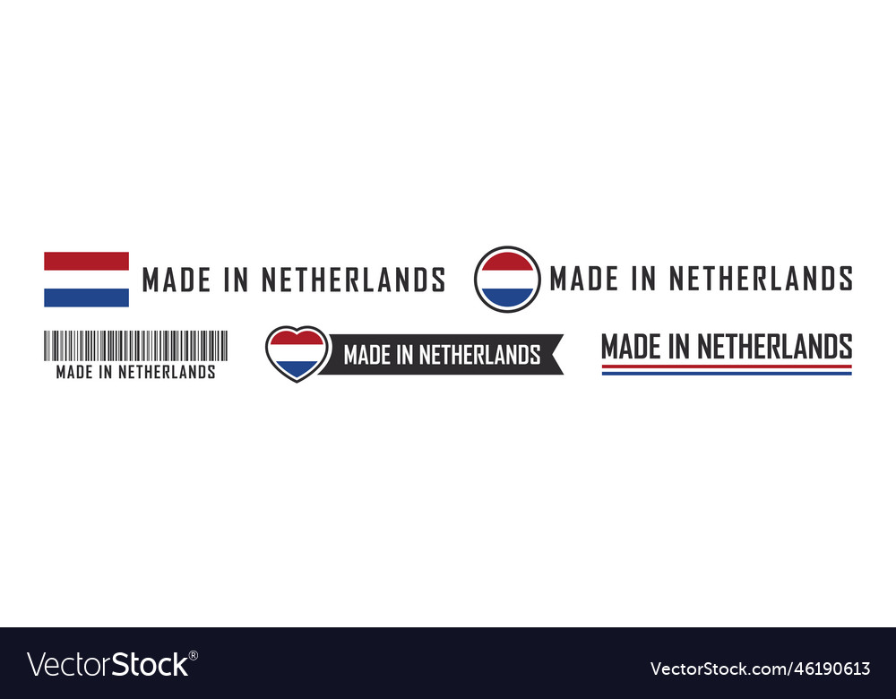 Made In Netherlands Logo Or Labels Royalty Free Vector Image