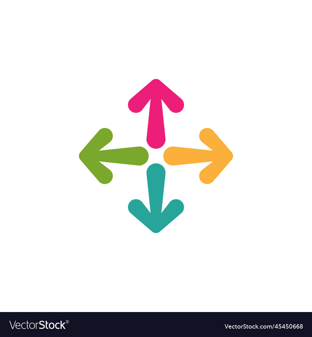 Four Colorful Cartoon Arrows Point Out From Vector Image