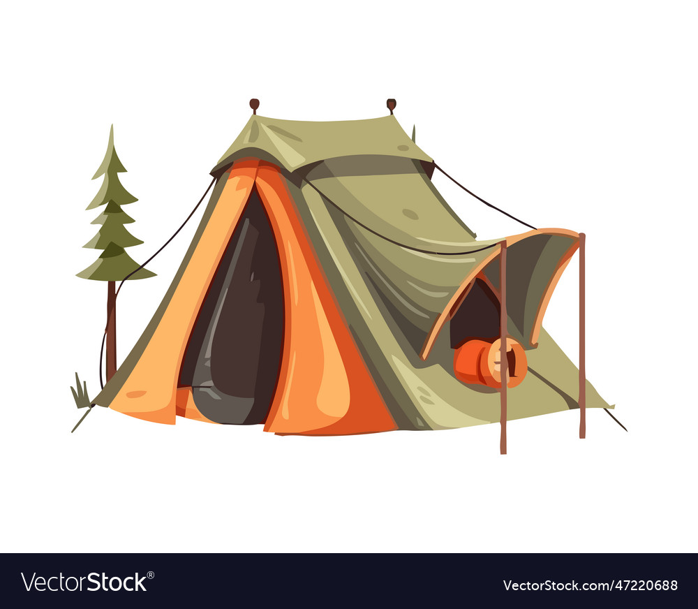 Adventure In Nature Camping Tent Royalty Free Vector Image