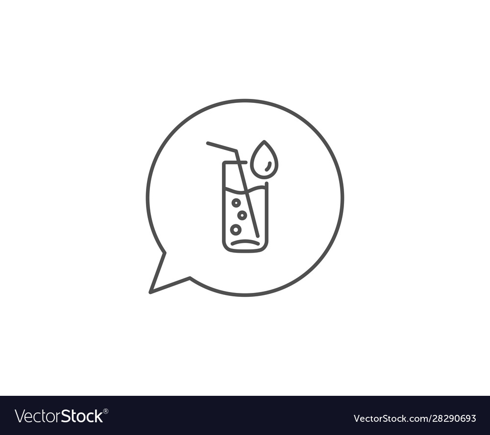 Water Glass Line Icon Soda Aqua Sign Royalty Free Vector