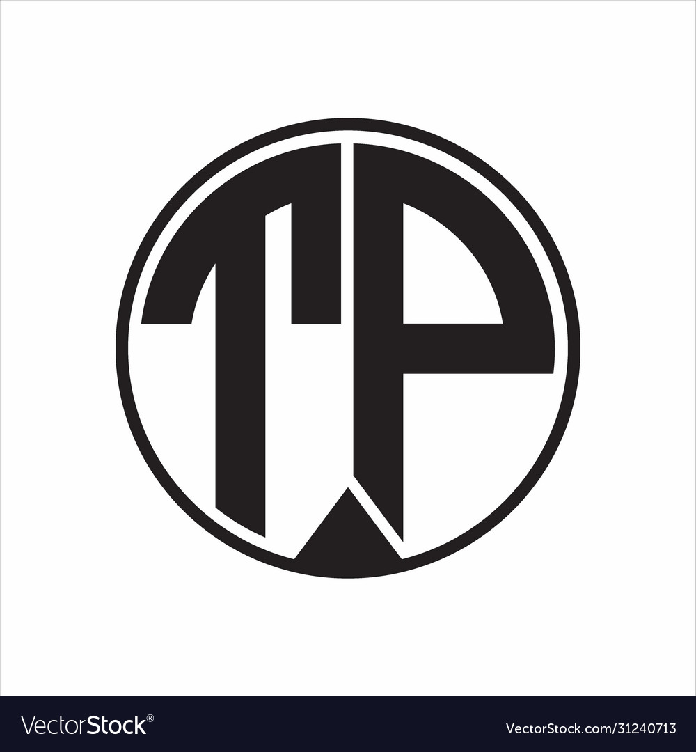 Tp Logo Monogram Circle With Piece Ribbon Style Vector Image