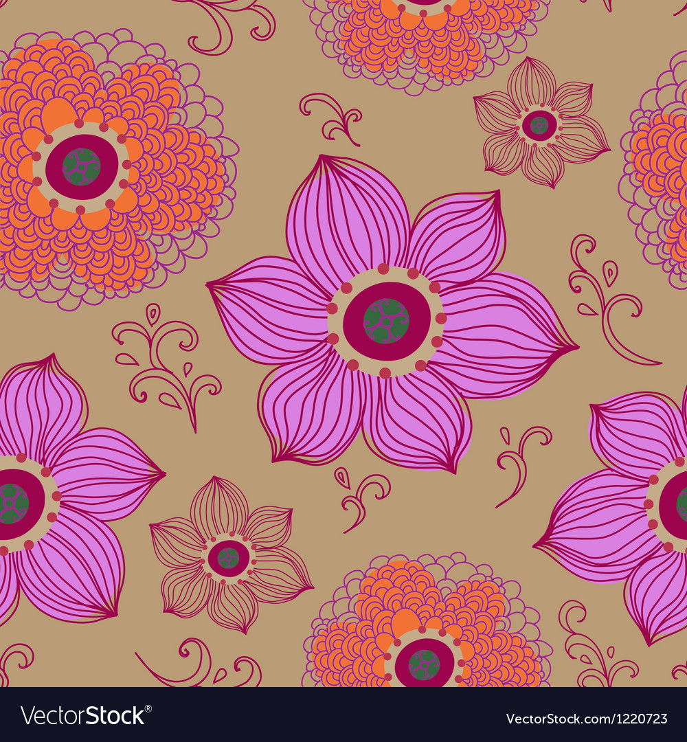 Seamless Texture With Flowers Royalty Free Vector Image