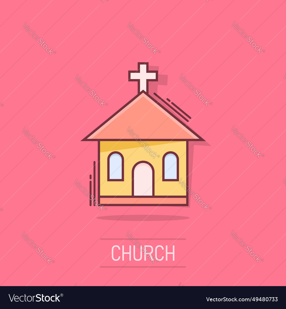 Cartoon Church Sanctuary Icon In Comic Style Vector Image