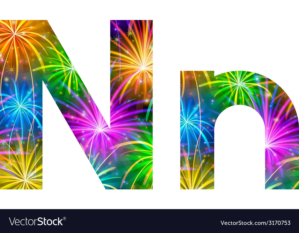 Set Of Letters Firework N Royalty Free Vector Image