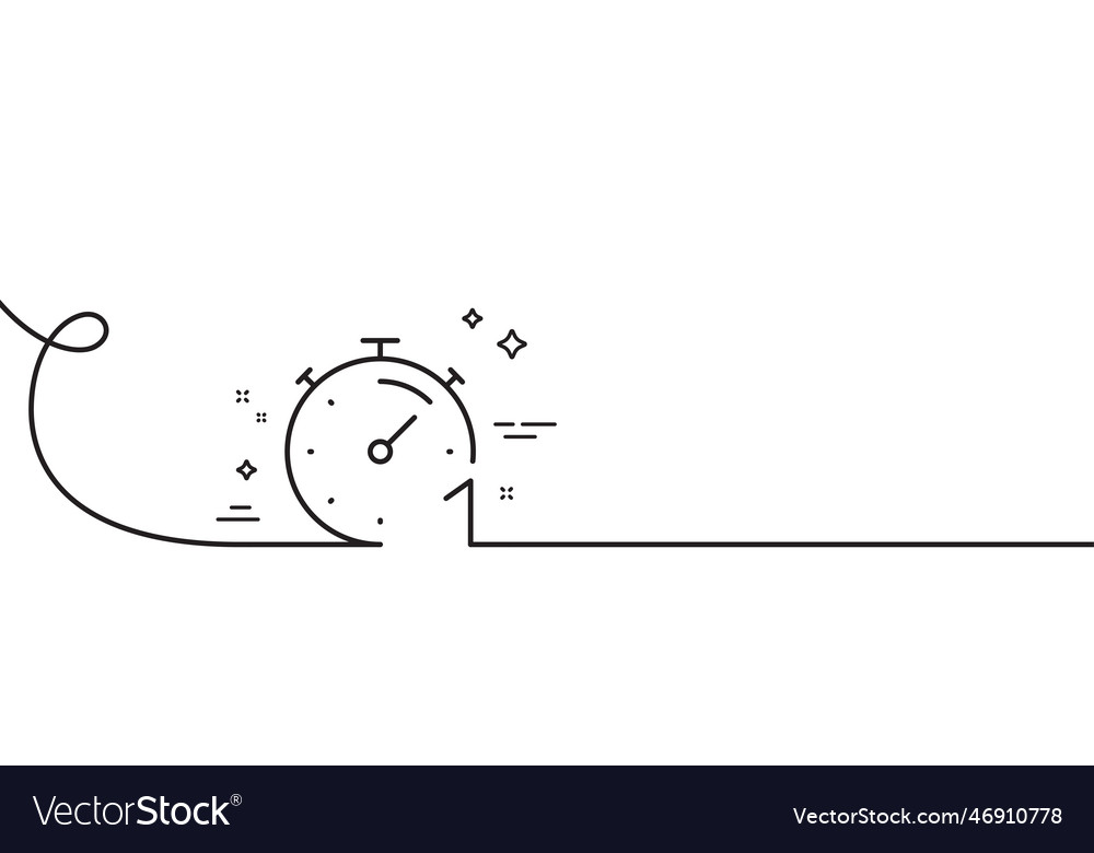 Timer Minute Line Icon Stopwatch Time Sign Vector Image