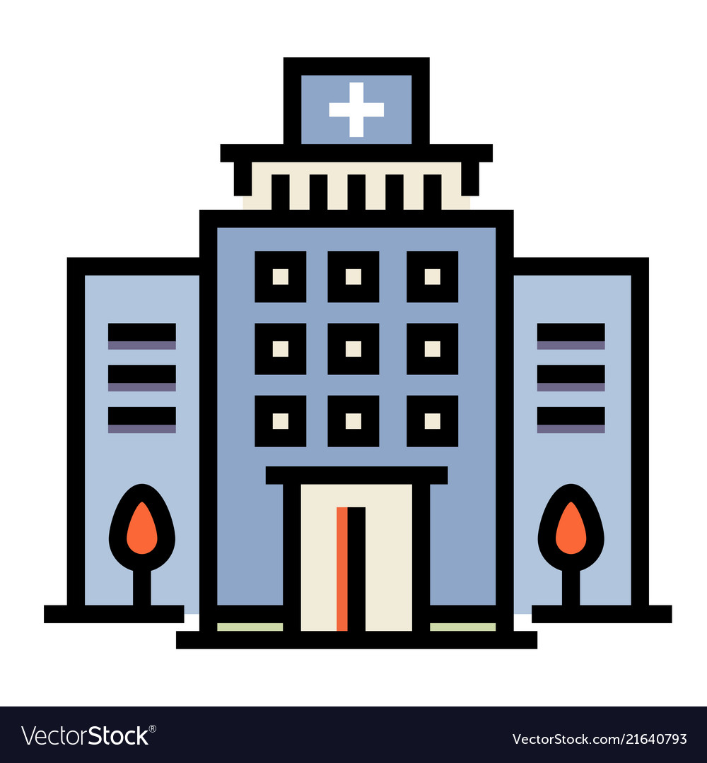 Hospital Linecolor Royalty Free Vector Image Vectorstock