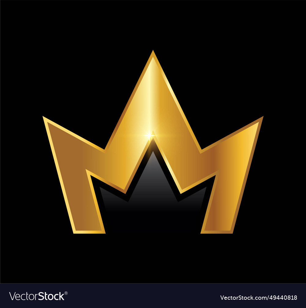 Golden Crown Logo Icon Royalty Free Vector Image