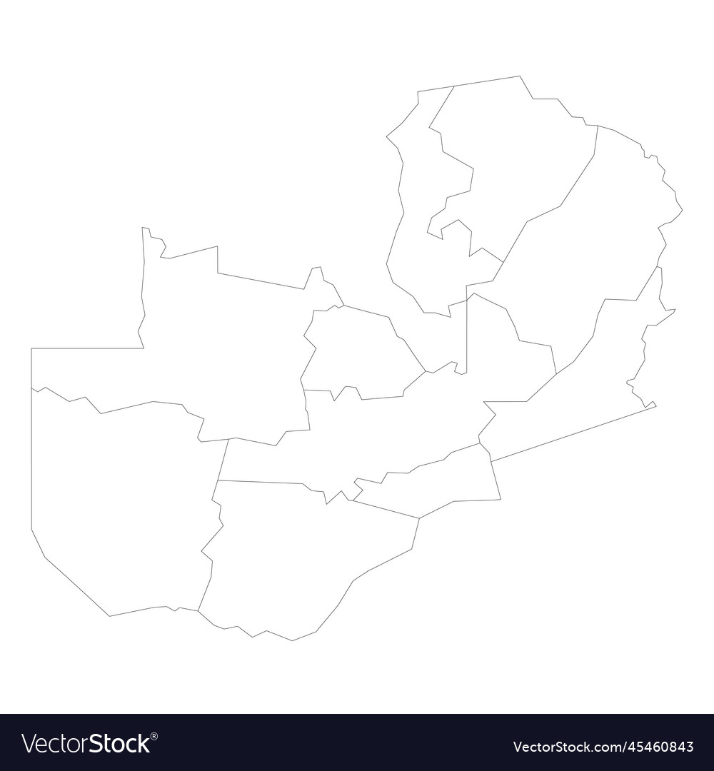 Zambia Political Map Of Administrative Divisions Vector Image