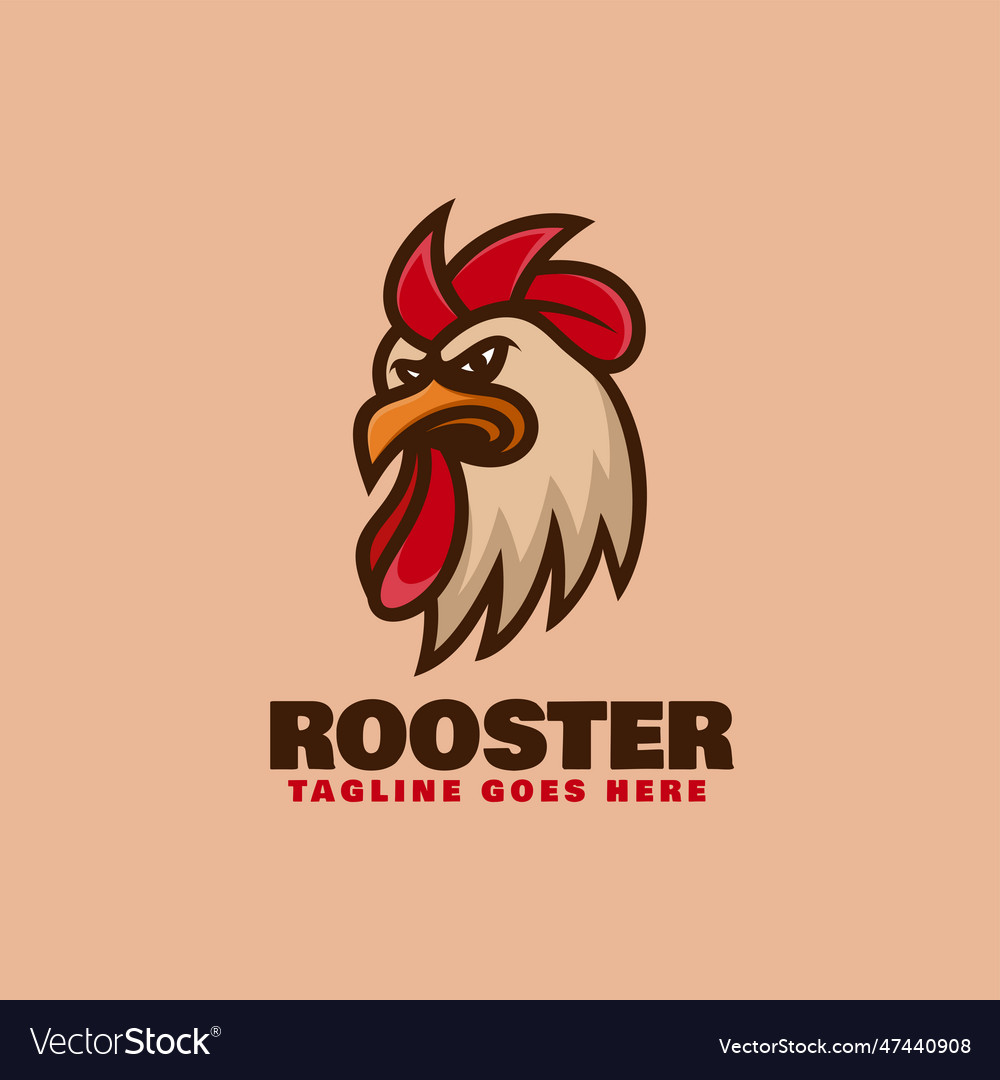 Logo Rooster Simple Mascot Style Royalty Free Vector Image