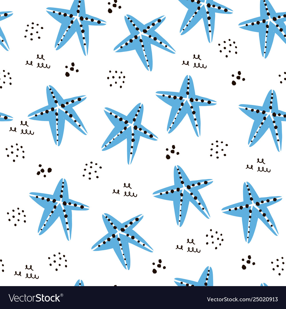 Starfish Seamless Pattern Royalty Free Vector Image