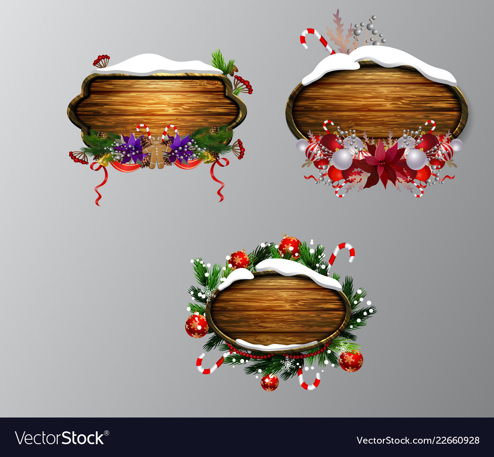 Wooden Christmas Board Royalty Free Vector Image