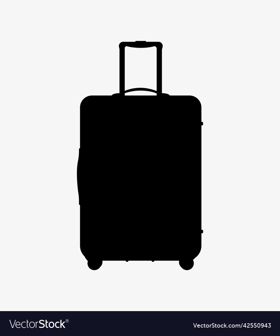 Travel Luggage Suitcase Silhouette Baggage Icon Vector Image