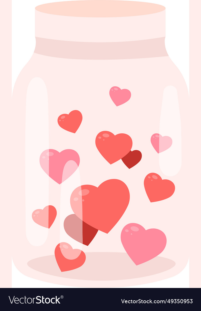 Glass Jar With Hearts Royalty Free Vector Image