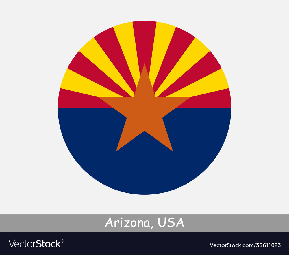 Arizona Round Flag Royalty Free Vector Image VectorStock