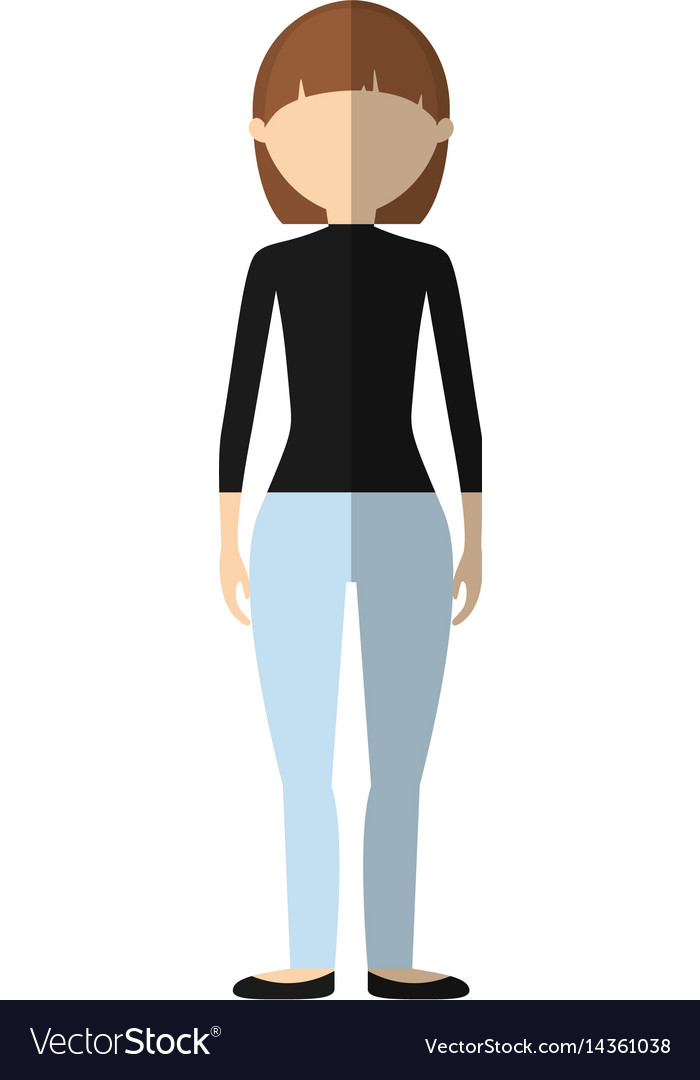 Character Woman Faceless Image Royalty Free Vector Image