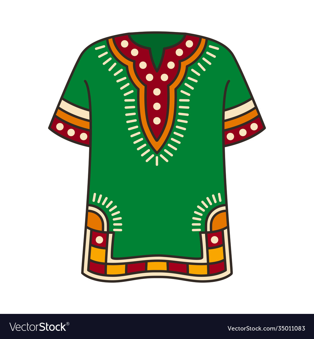 Dashiki Shirt Traditional Garment Clipart On Vector Image