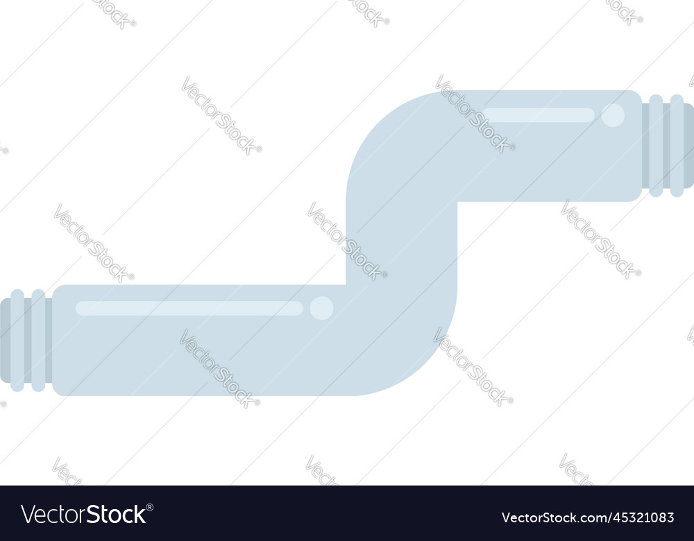 Plastic Pipe Icon Flat Water Pipeline Royalty Free Vector