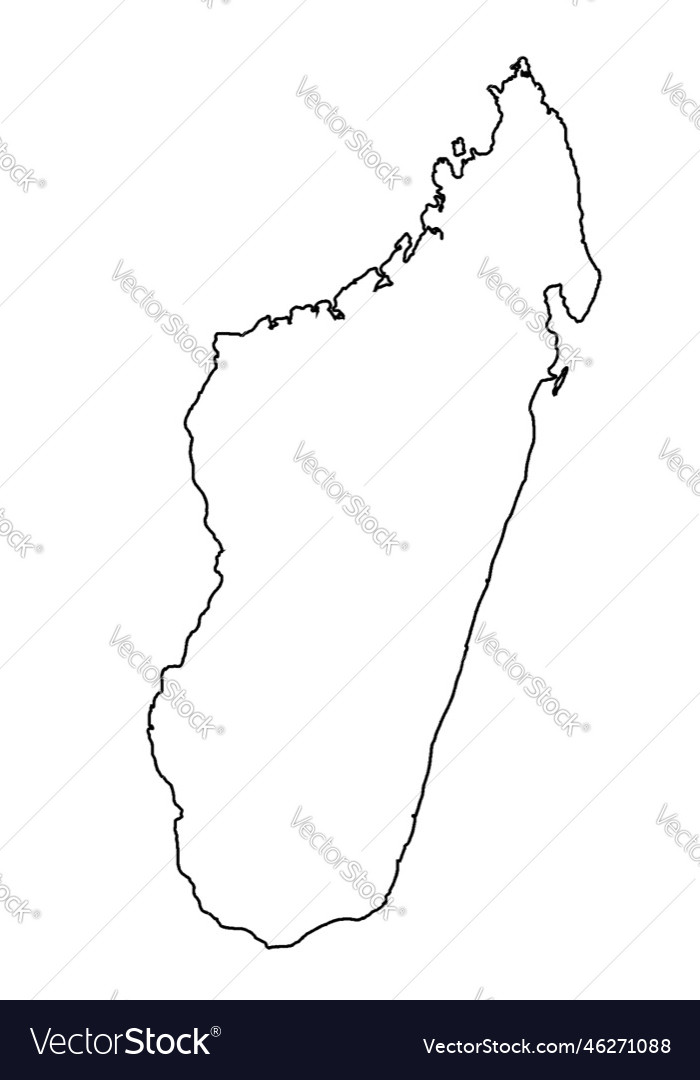 Madagascar Outline Silhouette Map Royalty Free Vector Image