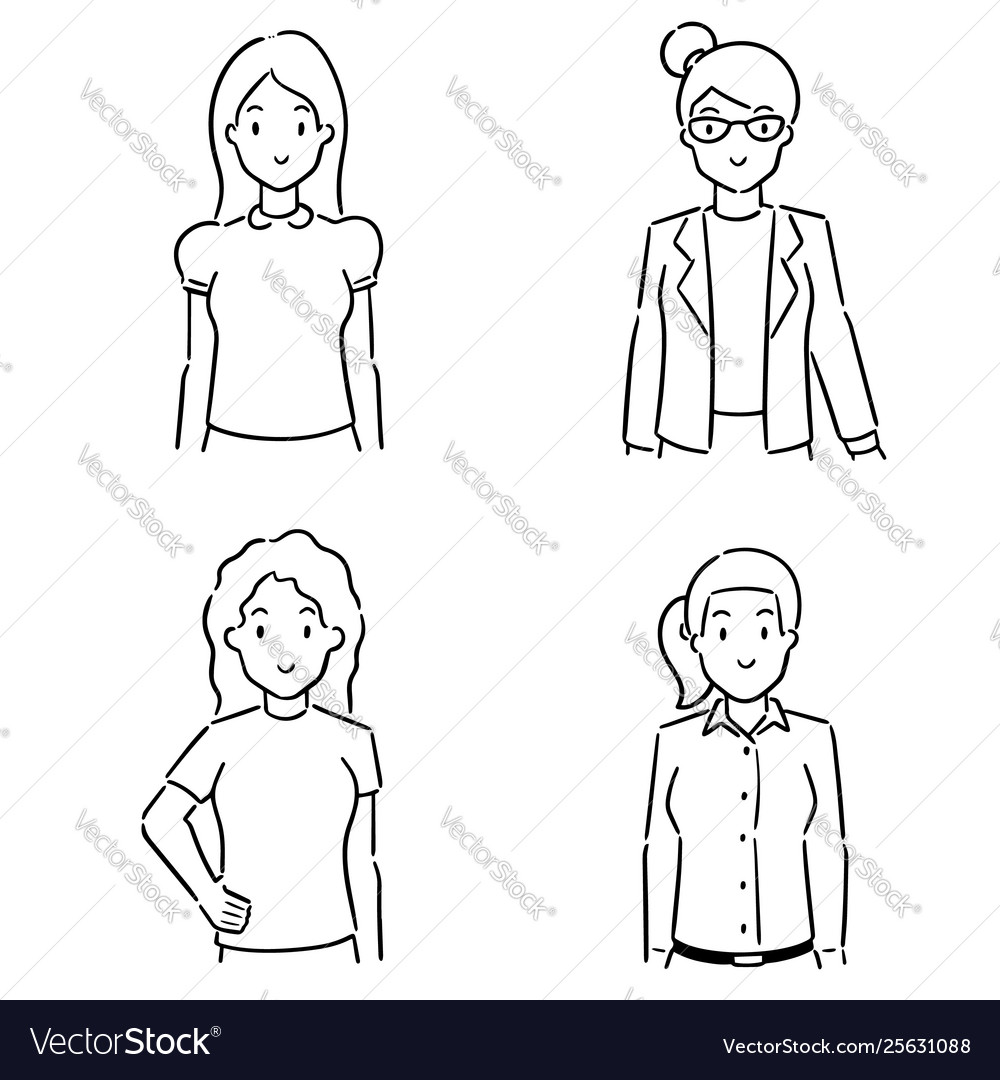 Set Women Royalty Free Vector Image Vectorstock