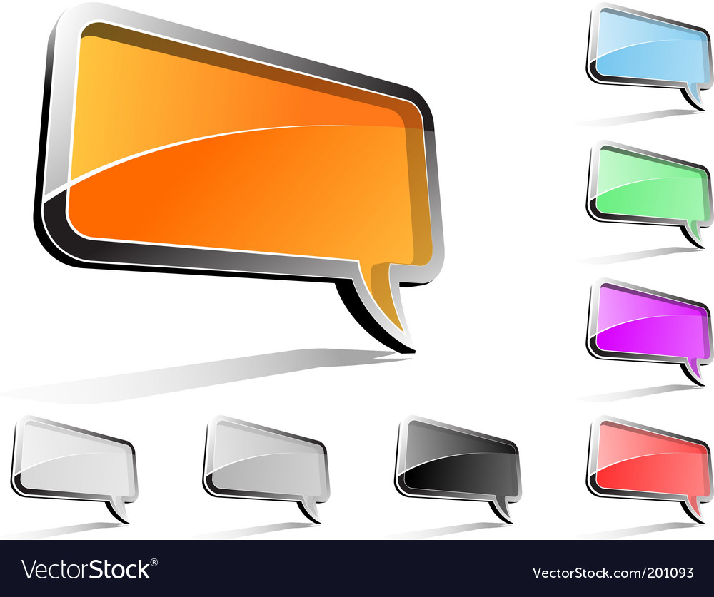 3d Speech Bubbles Royalty Free Vector Image VectorStock