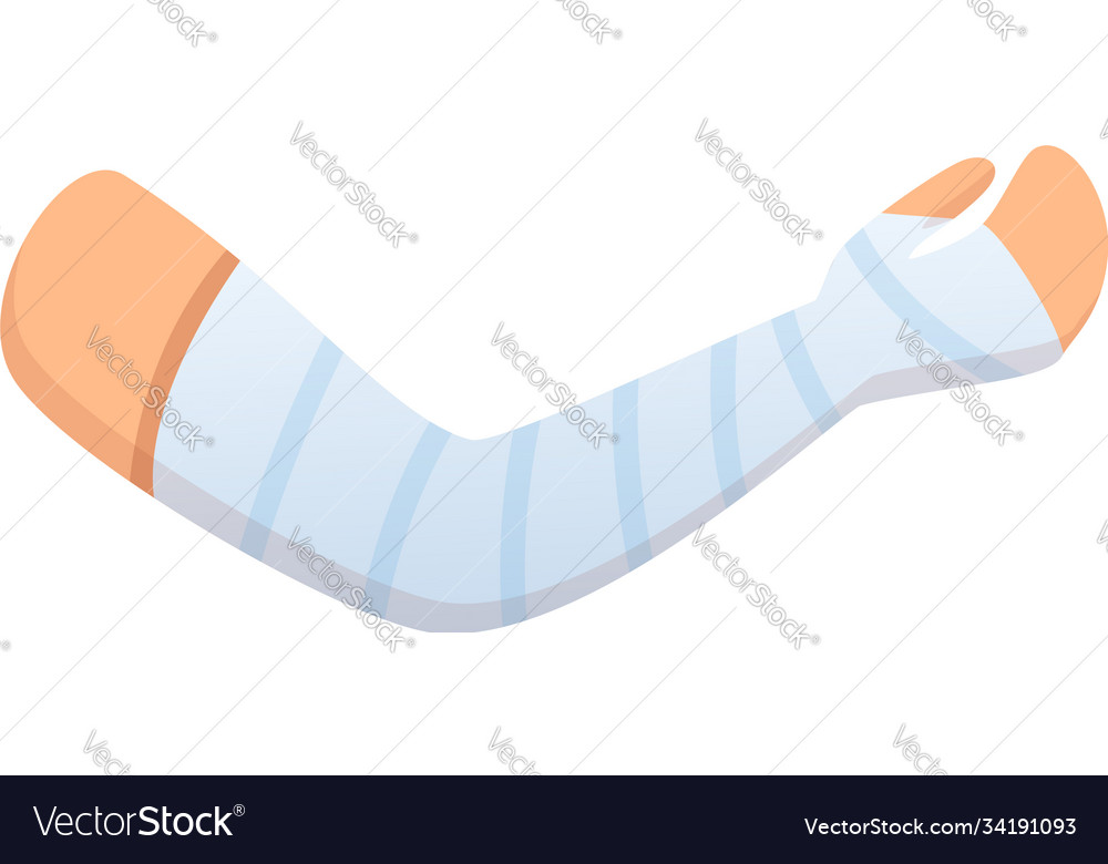 Full Hand Bandage Icon Cartoon Style Royalty Free Vector