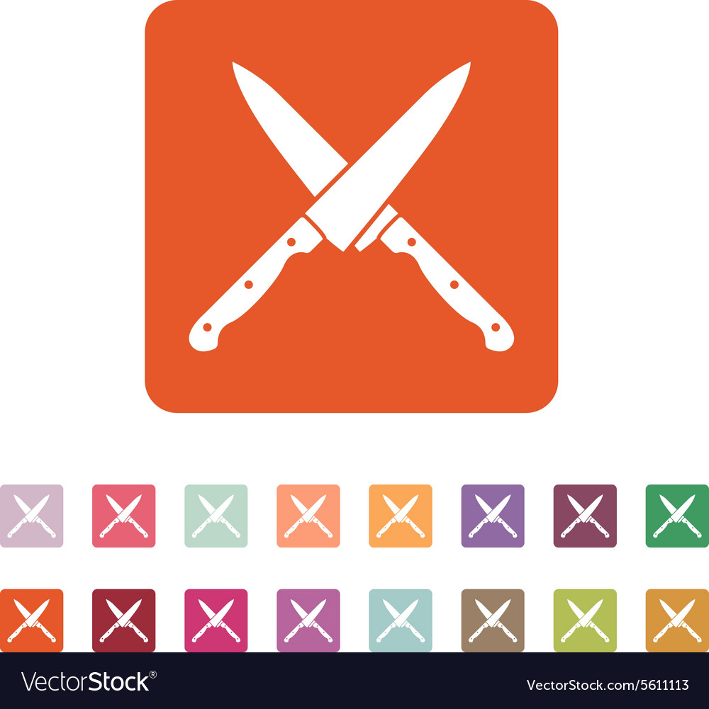 The Crossed Knives Icon Knife And Chef Kitchen Vector Image