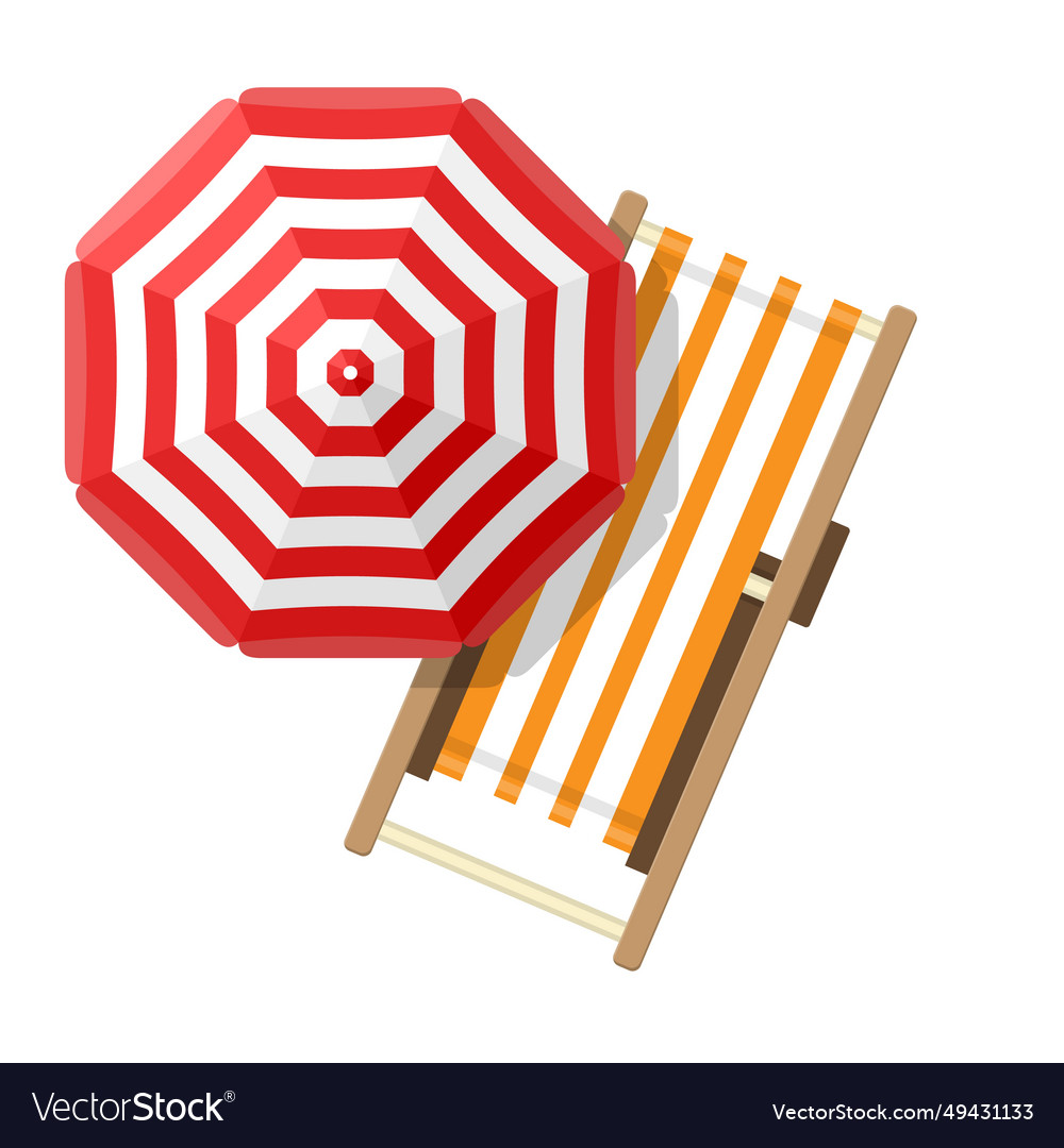 Beach Umbrellas Top View On White Background Vector Image