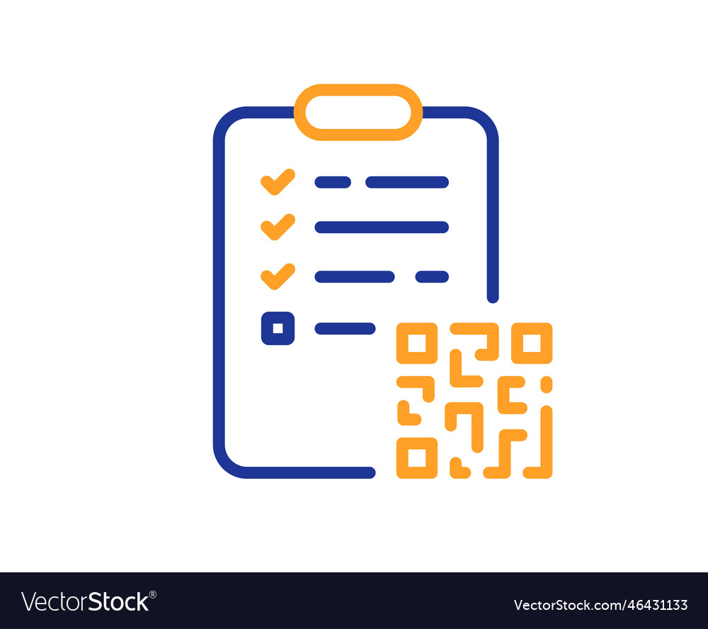 Qr Code Line Icon Scan Barcode Sign Royalty Free Vector