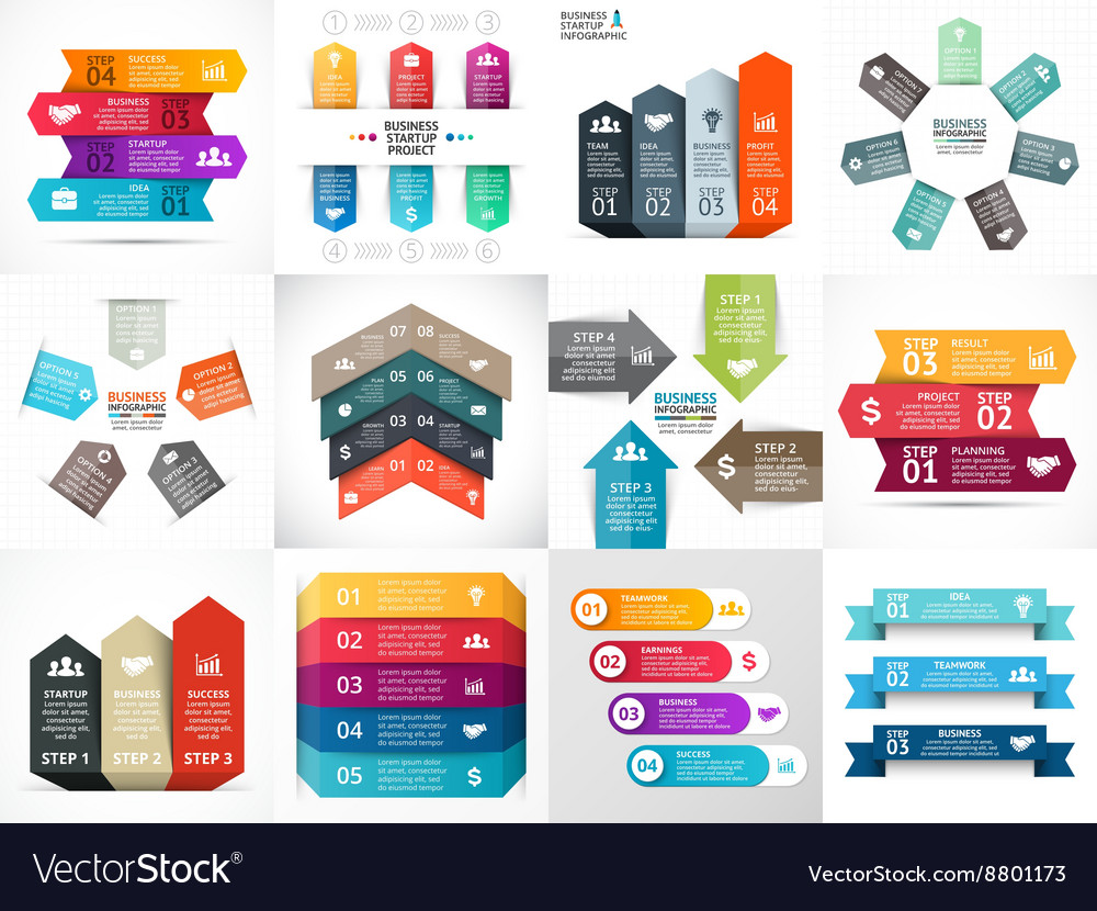 Arrows Infographic Diagram Graph Royalty Free Vector Image