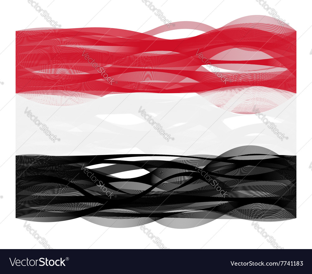 Wave Line Flag Of Yemen Royalty Free Vector Image