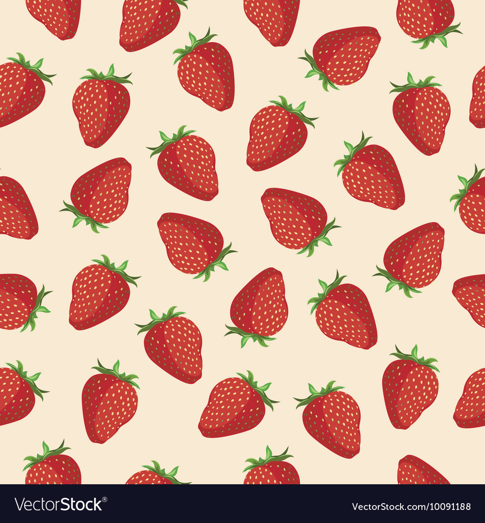 Seamless Pattern Strawberries Royalty Free Vector Image