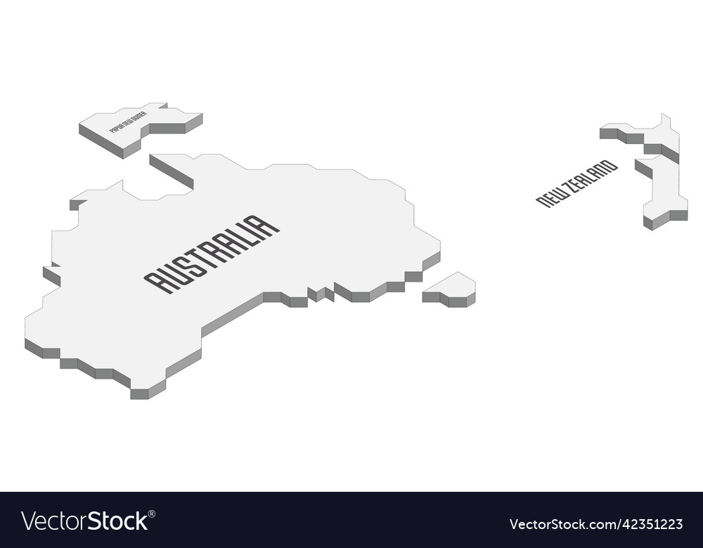 Isometric Political Map Of Australia Royalty Free Vector