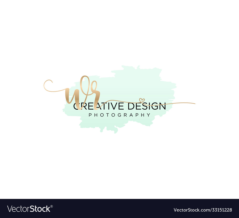 Initial Wr Handwriting Logo With Brush Template Vector Image