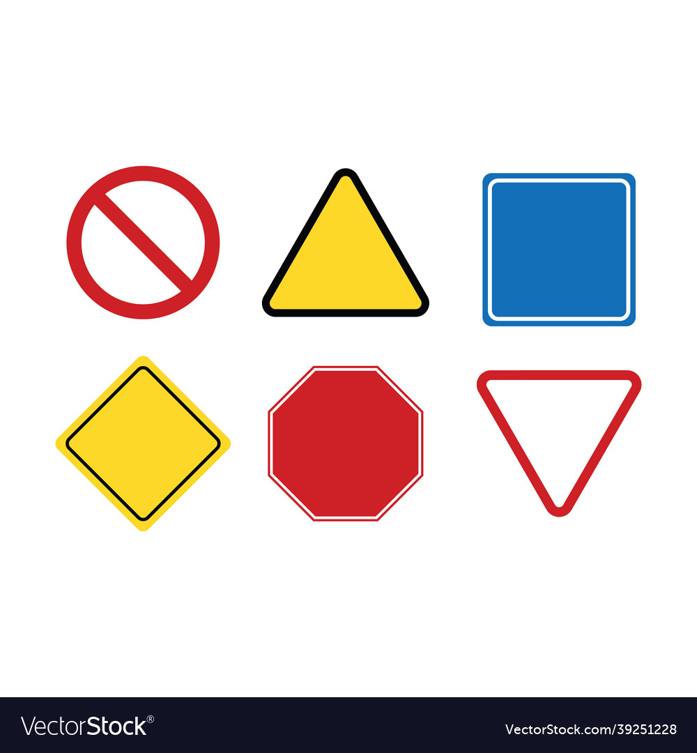 Set Of Road Signs Isolated On White Background Vector Image