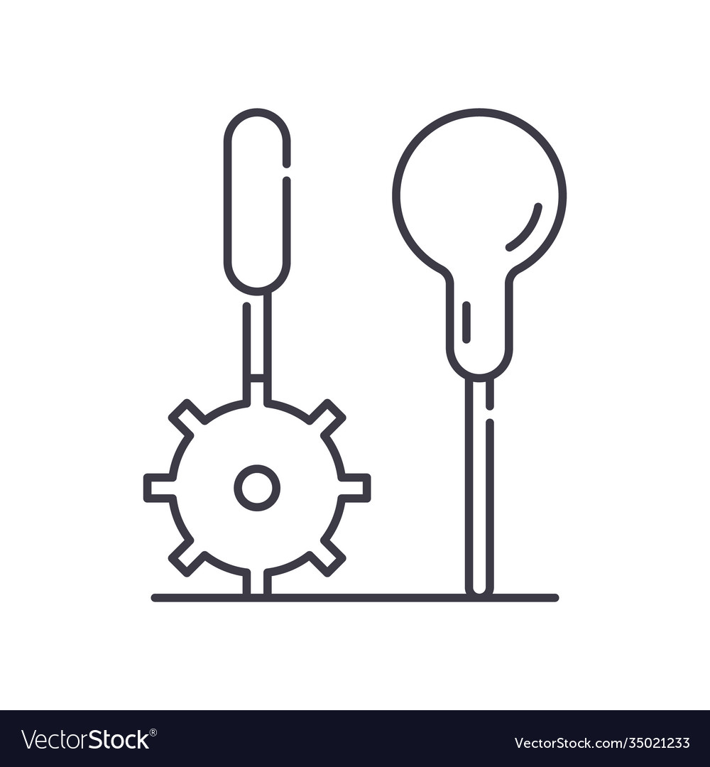 Overstitch Wheel Icon Linear Isolated Royalty Free Vector