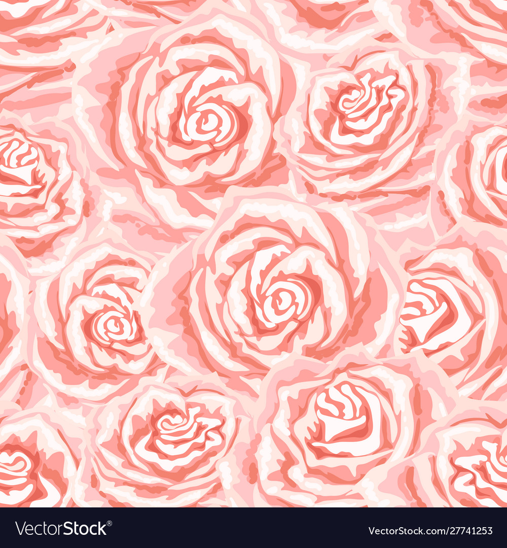 Seamless Pattern With Pink Roses Royalty Free Vector Image