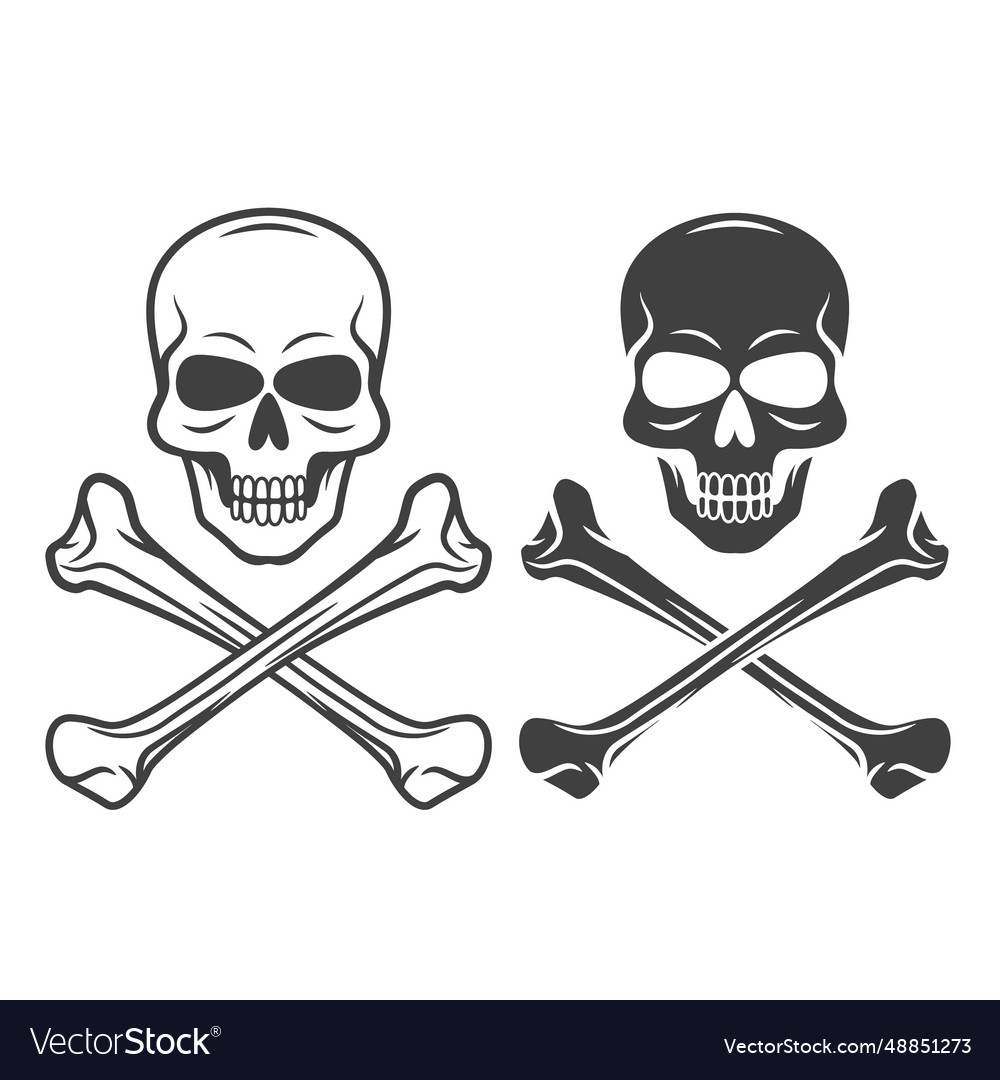 Black And White Skull Crossbones Icon Royalty Free Vector