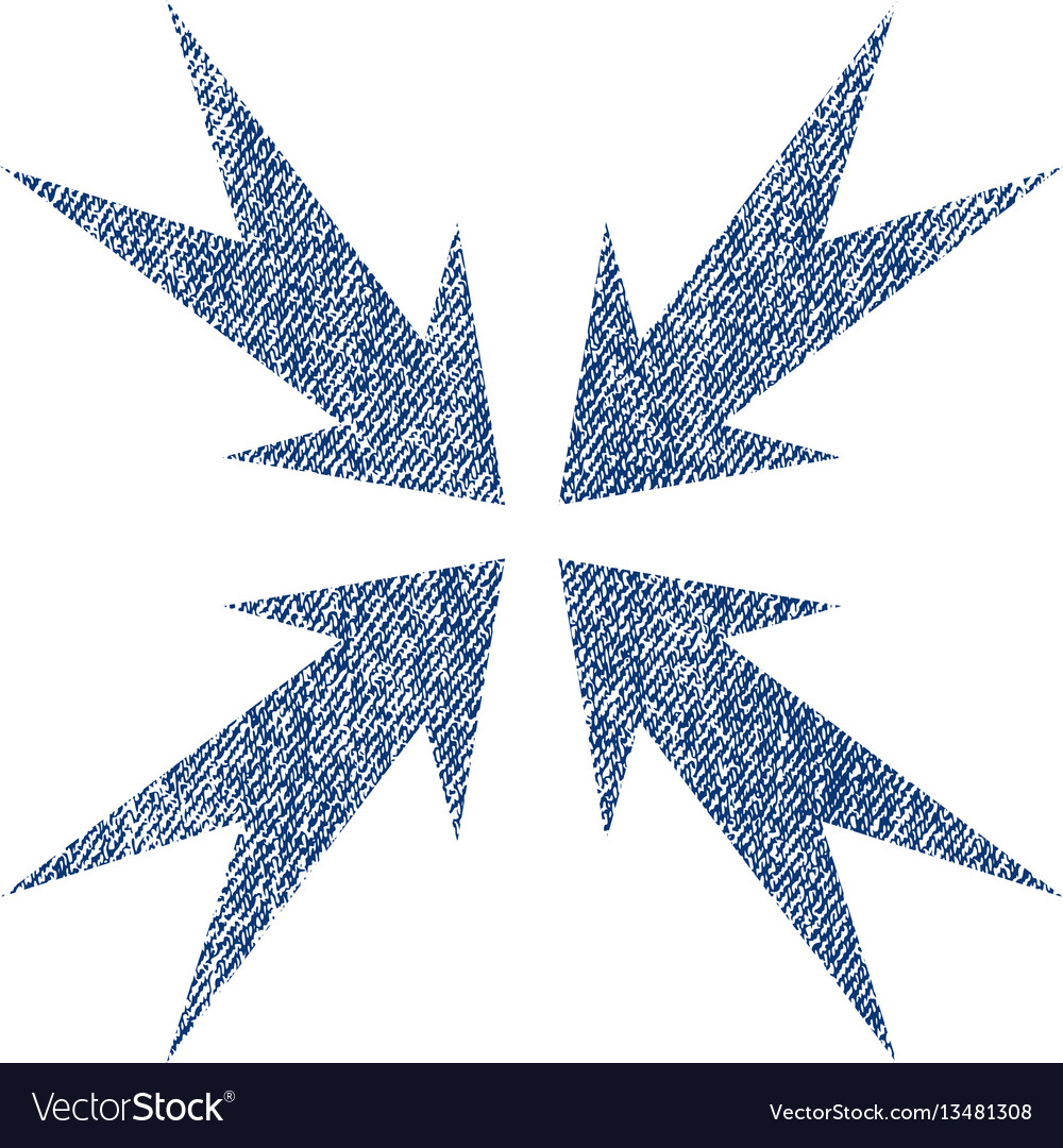 Compression Arrows Fabric Textured Icon Royalty Free Vector