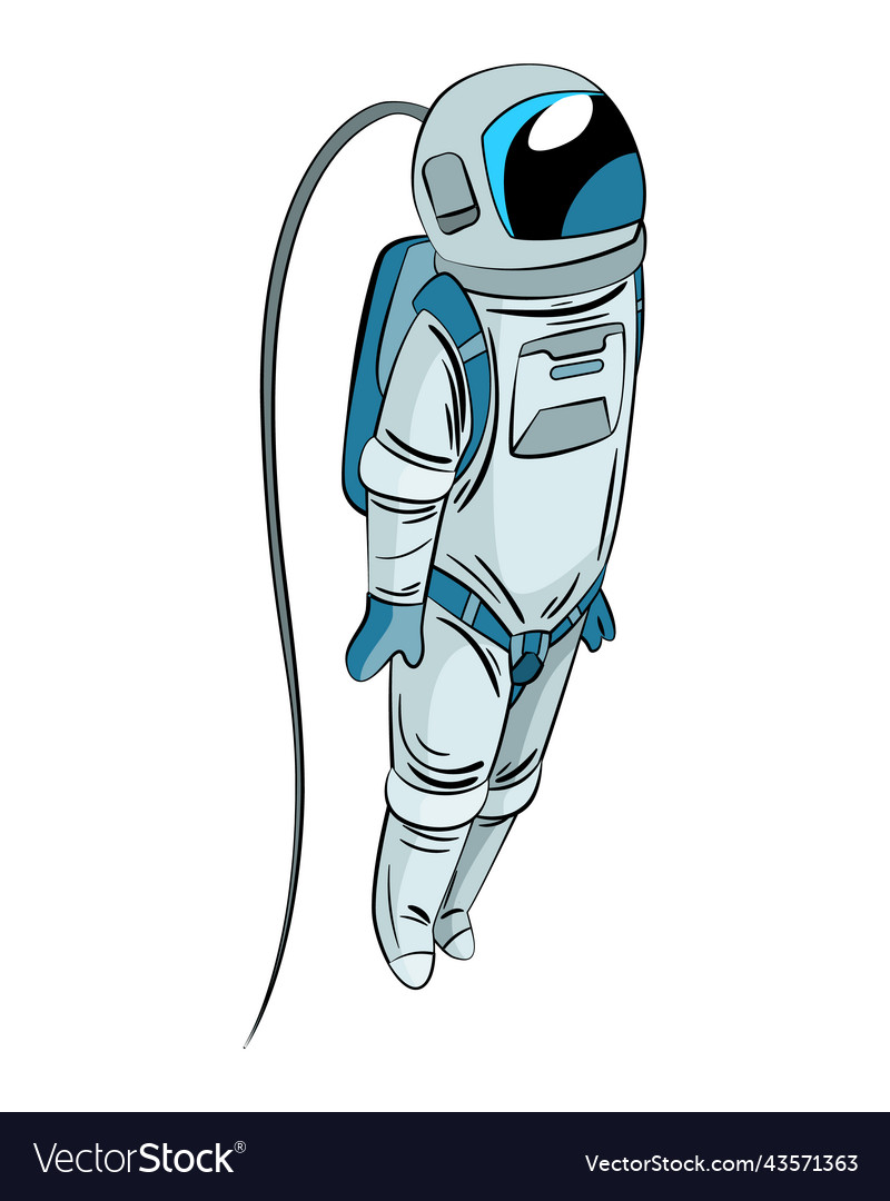 Astronaut Or Cosmonaut In Spacesuit Floating Vector Image