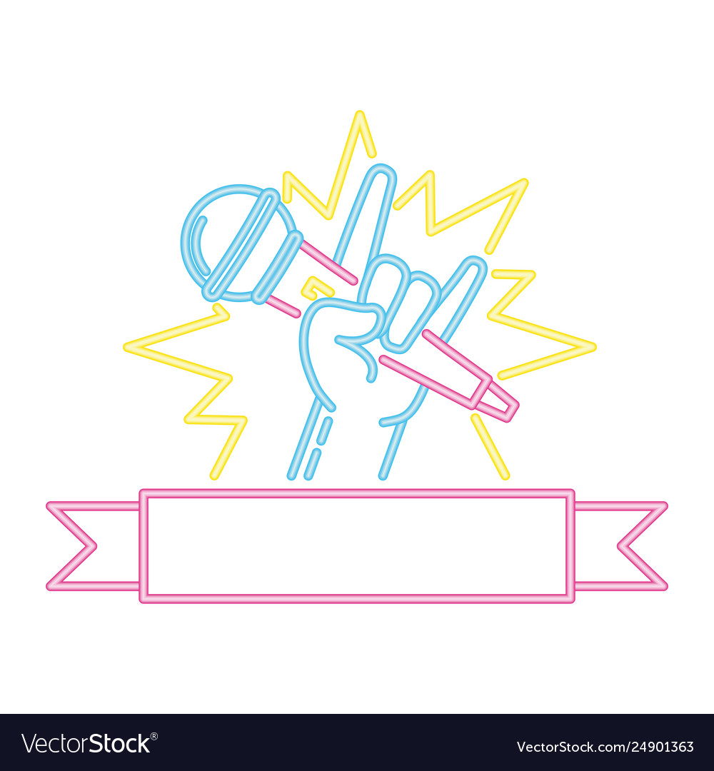 Hand With Microphone Karaoke Royalty Free Vector Image