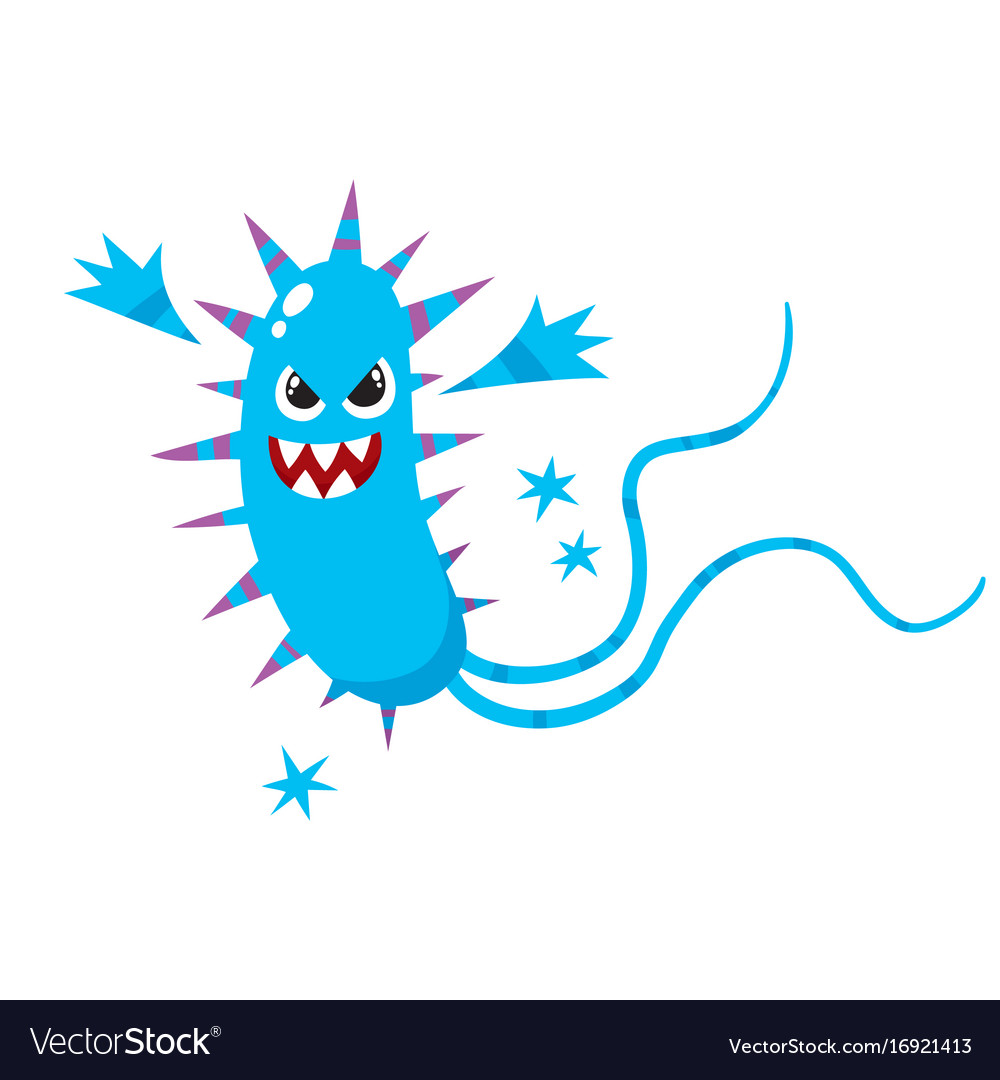 Ugly Virus Germ Bacteria Character With Human Vector Image